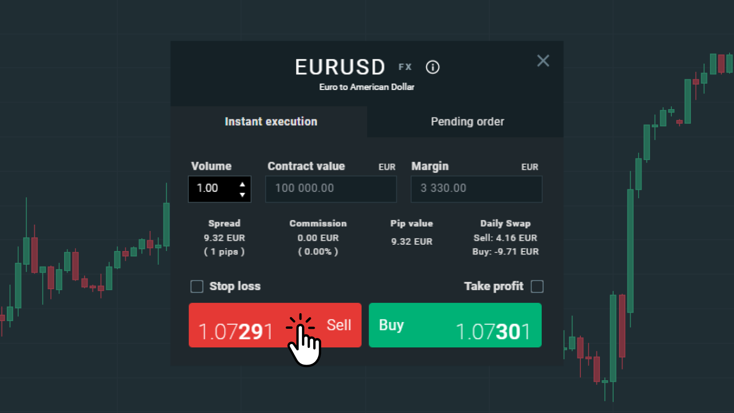 EURUSD shortolÃ¡s xStation XTB