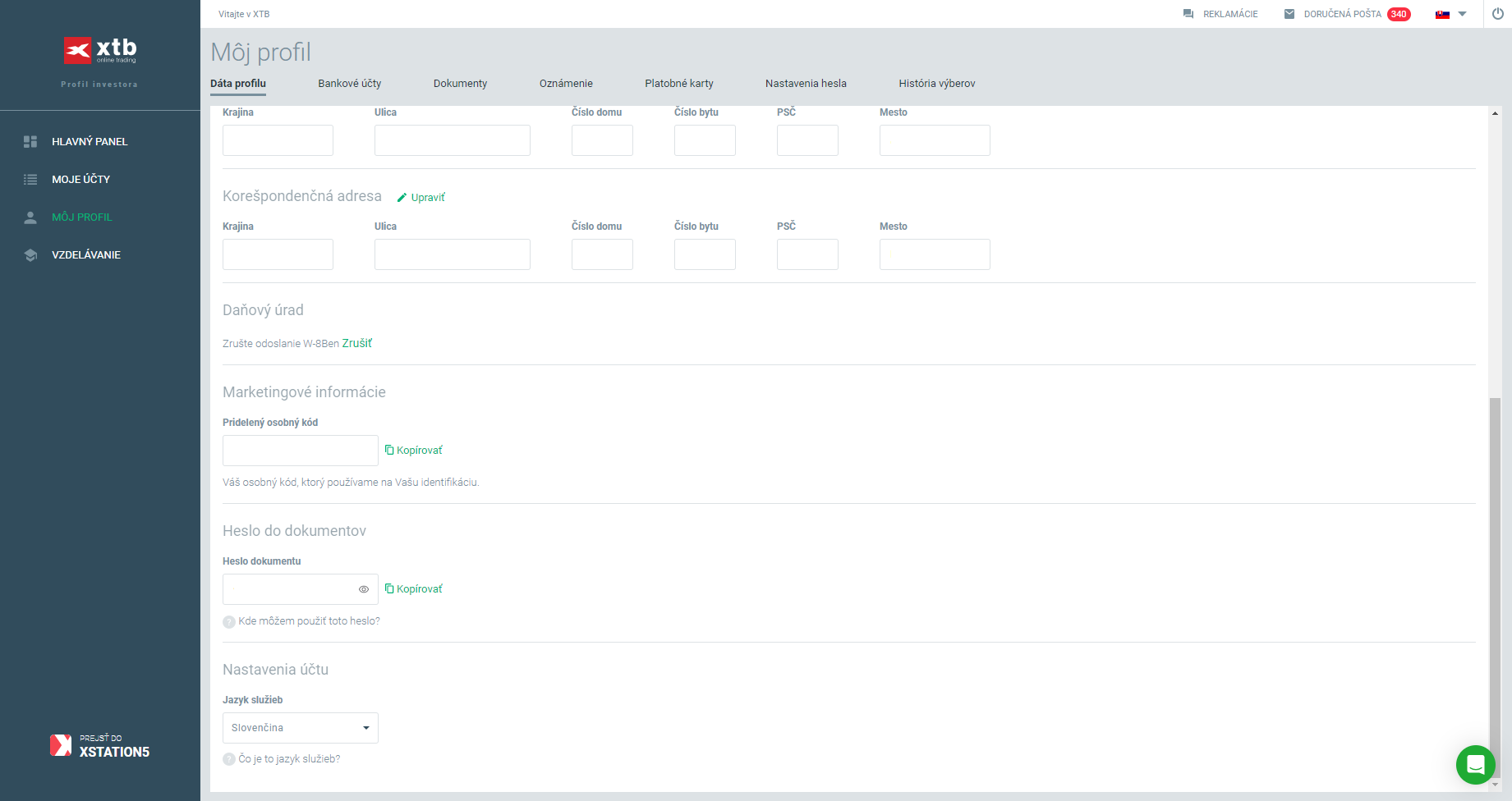 XTB kde vyplniÅ¥ W-8BEN