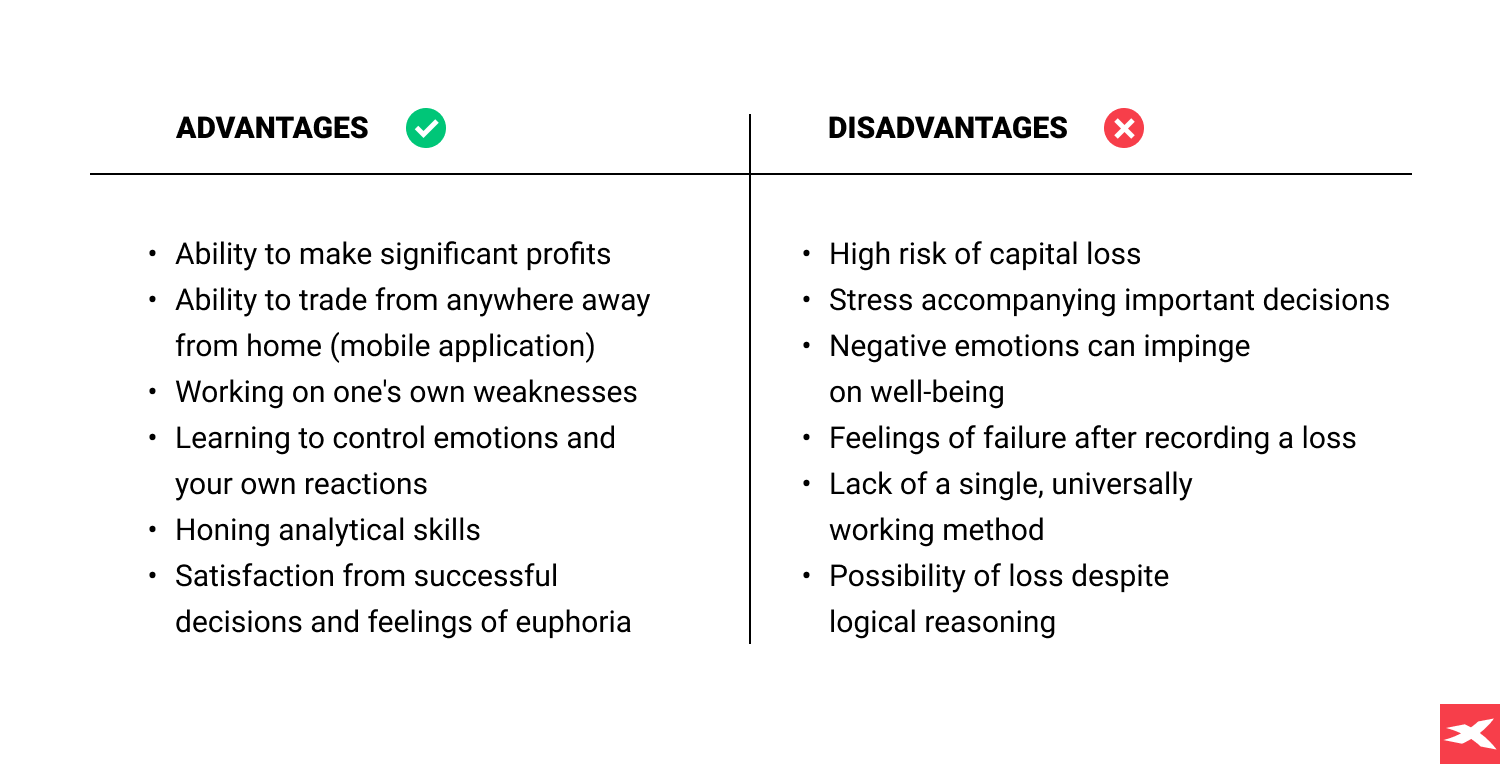 Advantages and disadvantages of trading comparison table