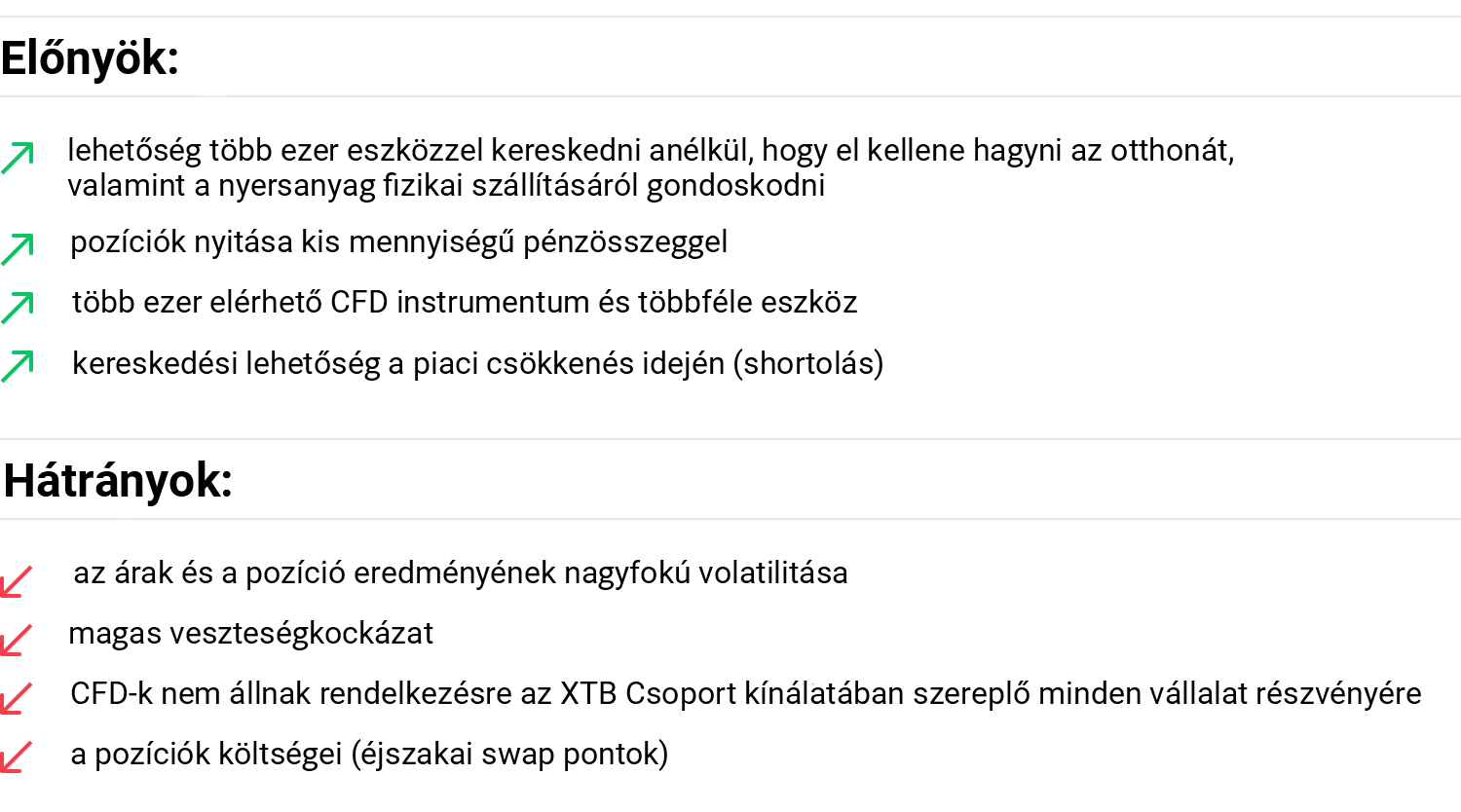 A CFD kereskedÃ©s elÅnyei Ã©s hÃ¡rtÃ¡nyai