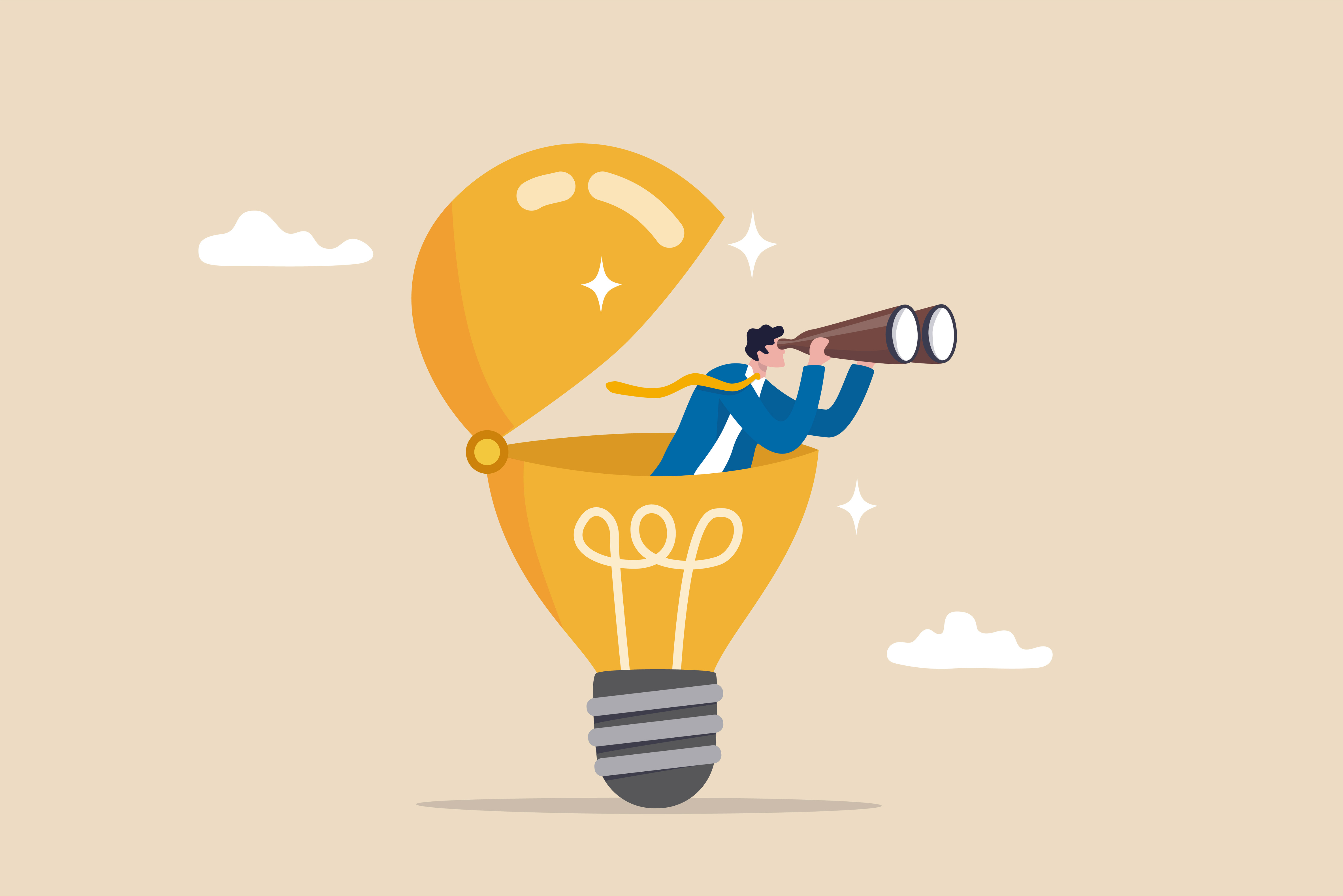 muÅ¾ s dalekohledem v balÃ³nu ve tvaru Å¾Ã¡rovky