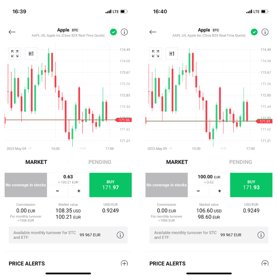 azioni frazionate XTB tutorial