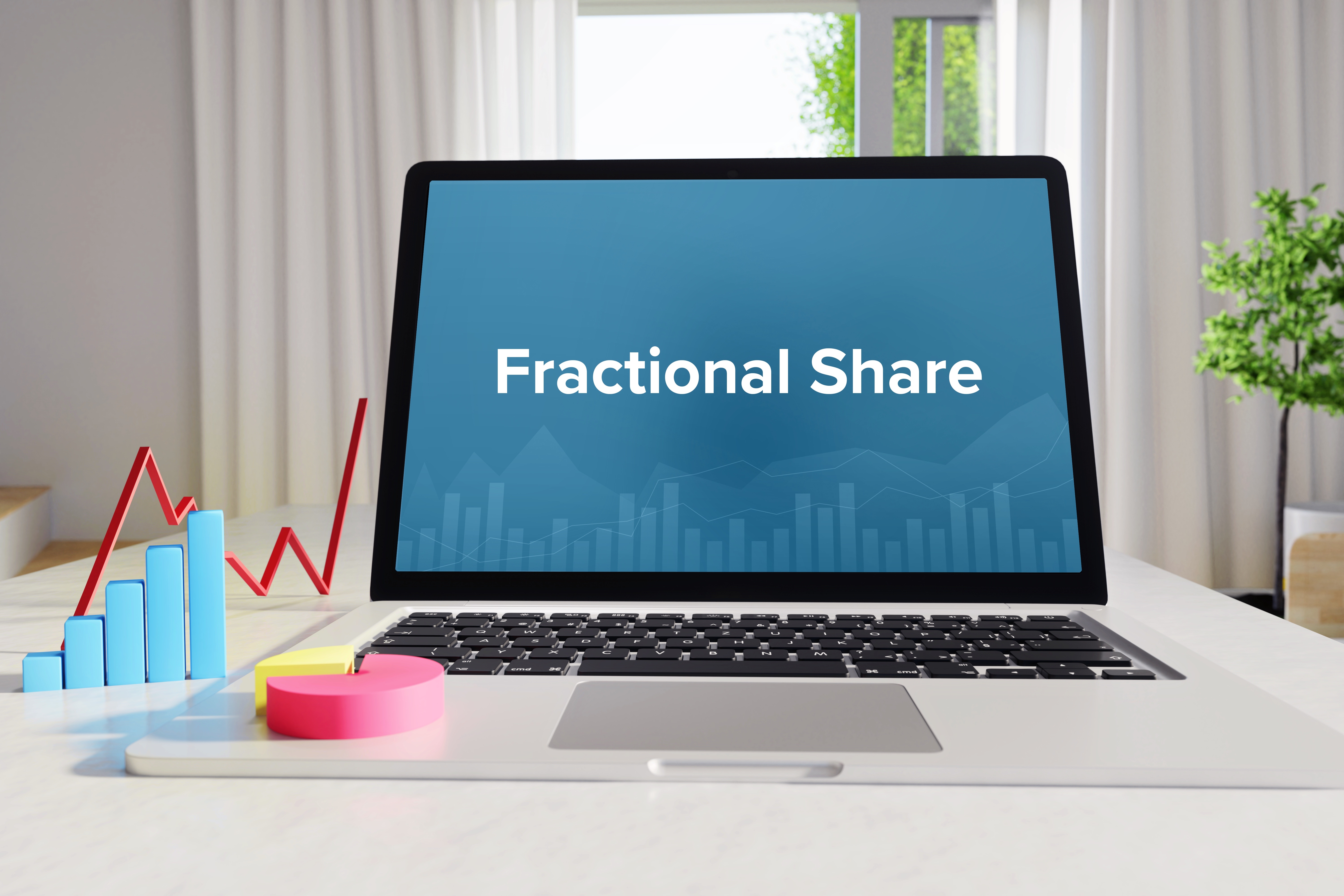 laptop fractional share on the screen