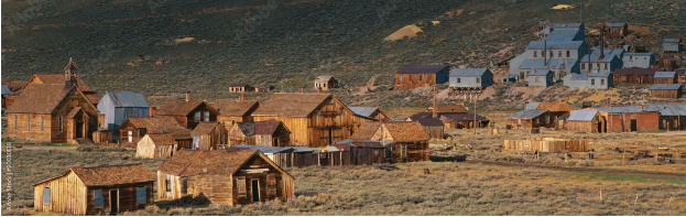 Une vieille ville fantÃ´me d'environ 1859. Elle Ã©tait connue comme "la ville la plus mÃ©chante de l'Ouest" pendant la pÃ©riode de la ruÃ©e vers l'or au 19e siÃ¨cle aux Ãtats-Unis.