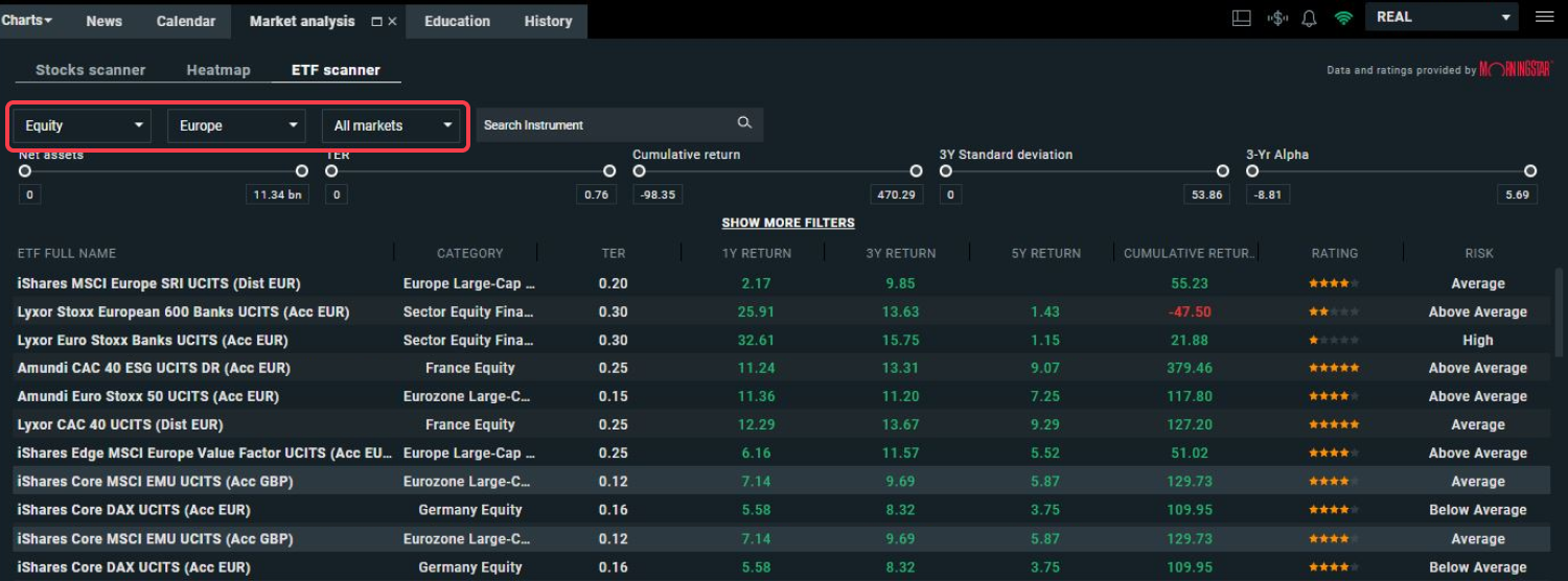 CapturÄ de ecran care afiÈeazÄ filtrele disponibile