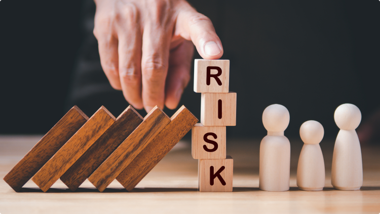 bloques con texto riesgo