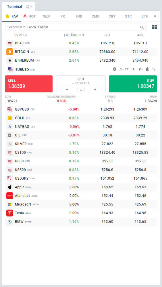 xStation 5: Grundlegender Aufbau Terminal