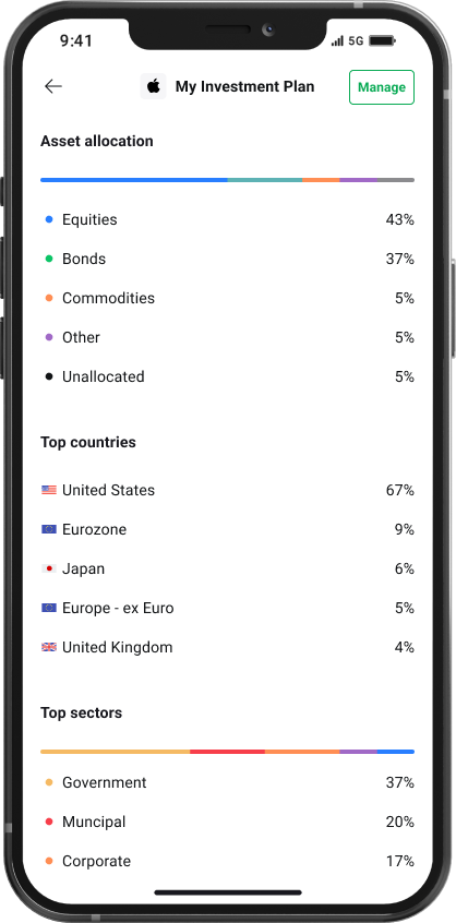 InformaÃ§Ãµes sobre o ETF no separador Plano de Investimento dentro da aplicaÃ§Ã£o mÃ³vel 