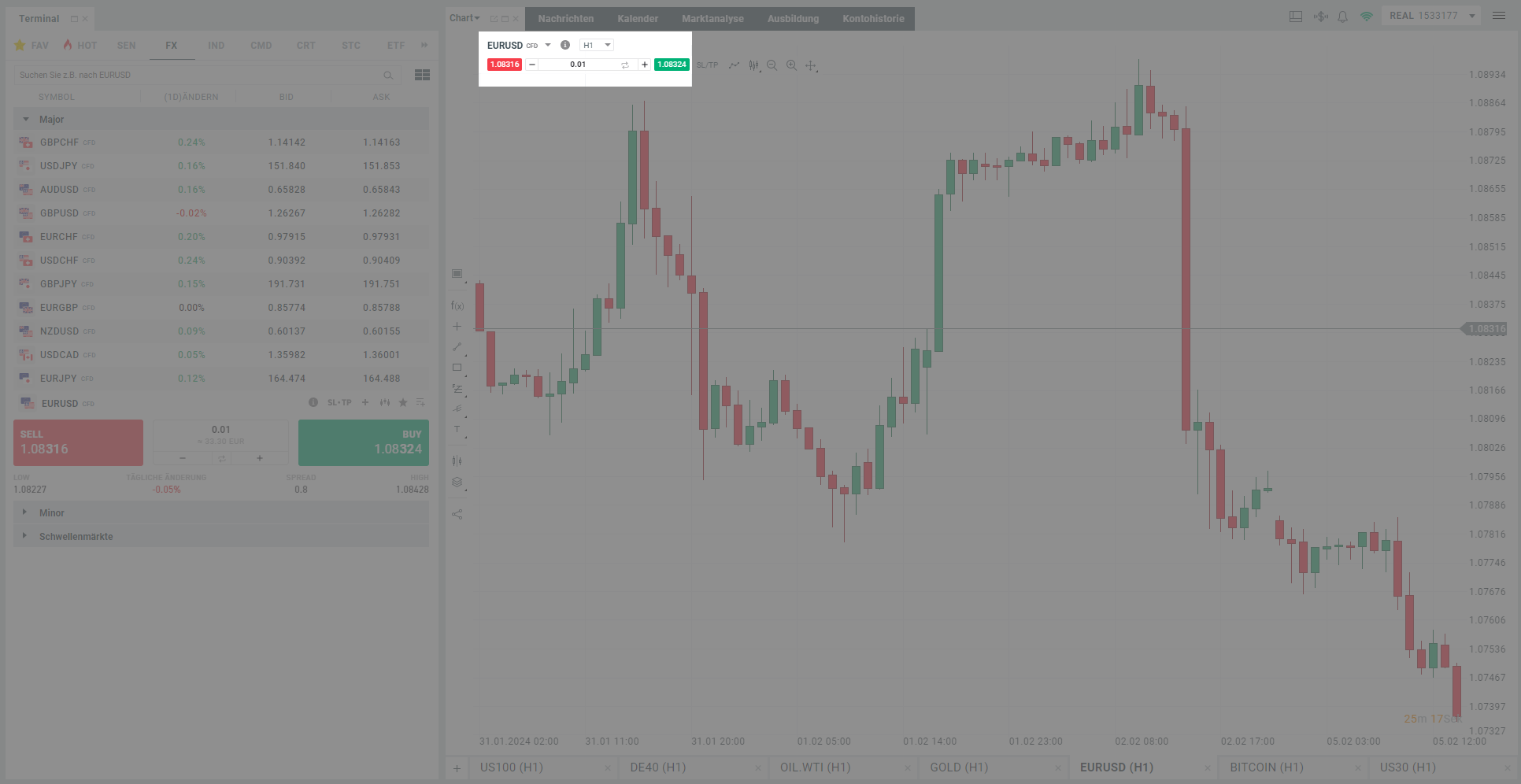 Wie platziere ich einen Trade in der xStation? Option 3