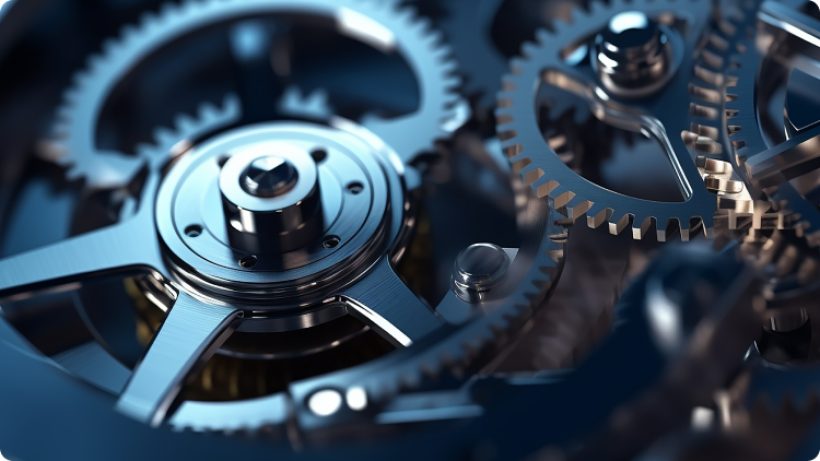 Fotografie pÅesnÃ©ho mechanismu uvnitÅ automatickÃ½ch hodinek