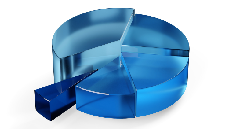 A circle with a price chart in the background. 