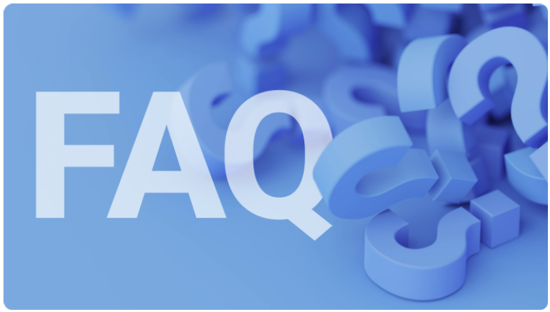 Une image rÃ©pÃ©titive affichant le mot Â« FAQ Â» dans un motif rÃ©pÃ©tÃ©, mettant l'accent sur les questions frÃ©quemment posÃ©es.