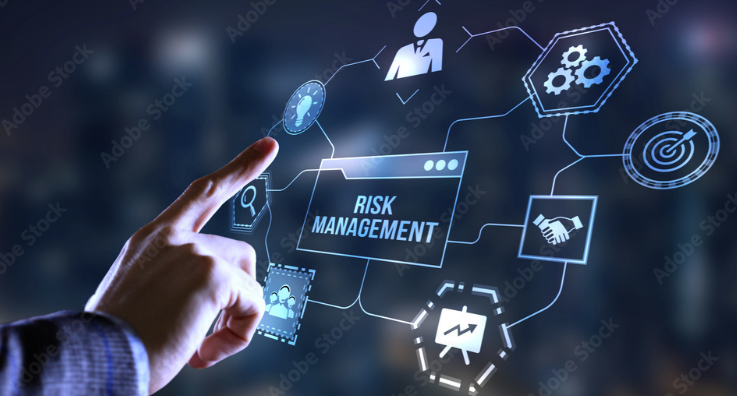 Concept d'Internet, d'entreprise, de technologie et de rÃ©seau. Concept de gestion et d'Ã©valuation des risques pour les investissements des entreprises