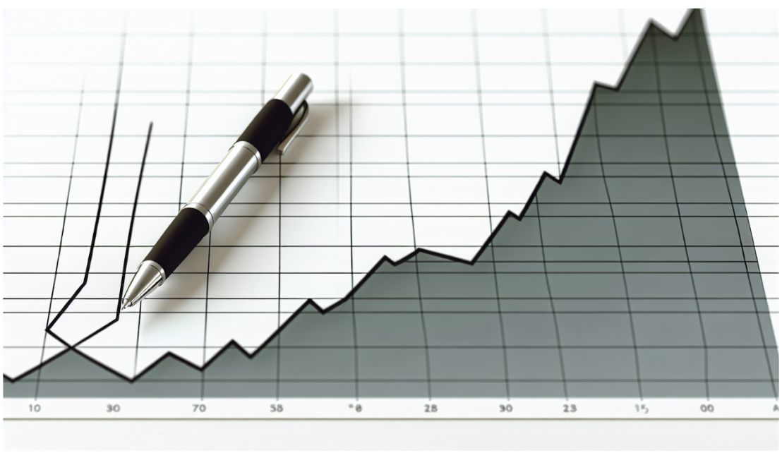 Un stylo posÃ© sur un graphique