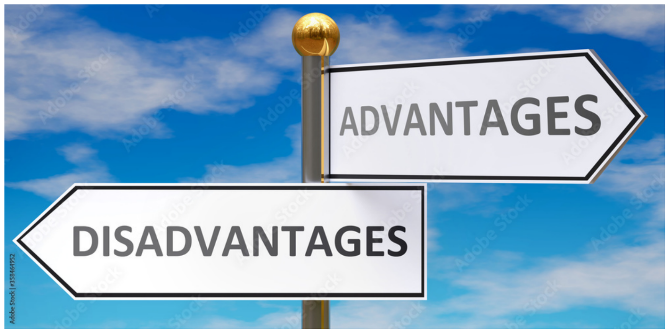 InconvÃ©nients et avantages des diffÃ©rents choix dans la vie, reprÃ©sentÃ©s par des panneaux indicateurs qui pointent dans des directions opposÃ©es.