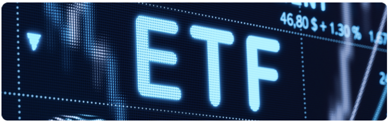 Un collage de titres et dâarticles liÃ©s Ã  lâactualitÃ© des ETF, prÃ©sentant les derniÃ¨res tendances et mises Ã  jour du marchÃ© financier