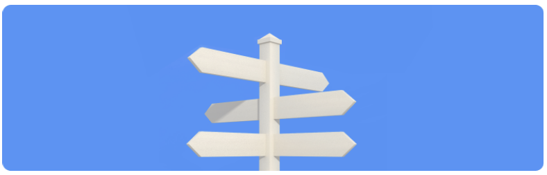 Un panneau de signalisation blanc affichant trois flÃ¨ches, chacune indiquant une direction diffÃ©rente, sur un fond neutre