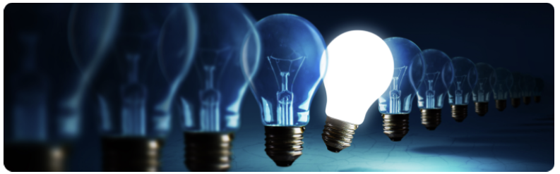 Une seule ampoule se dÃ©tache dâune rangÃ©e dâampoules identiques, mettant en Ã©vidence sa position unique