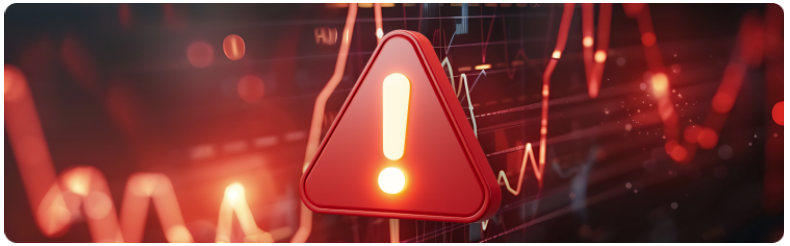 Un triangle dâavertissement rouge avec un point dâexclamation rouge au centre, indiquant la prudence ou la vigilance