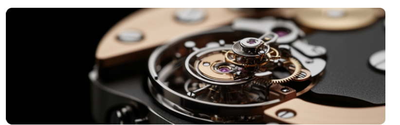 Gros plan dâune montre Ã©lÃ©gante sur fond noir, mettant en Ã©vidence ses dÃ©tails complexes et son design Ã©lÃ©gant