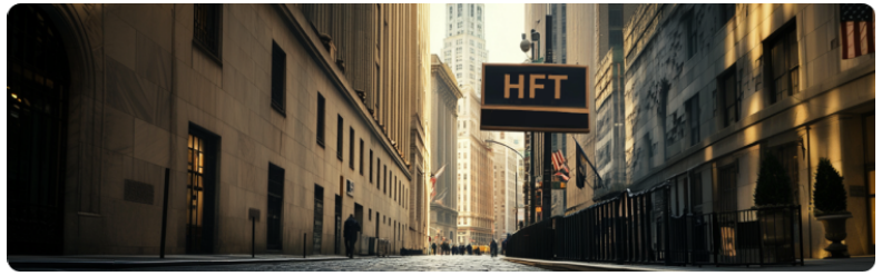 Vue dâune rue avec un panneau affichant les lettres Â« HFT Â» bien en Ã©vidence
